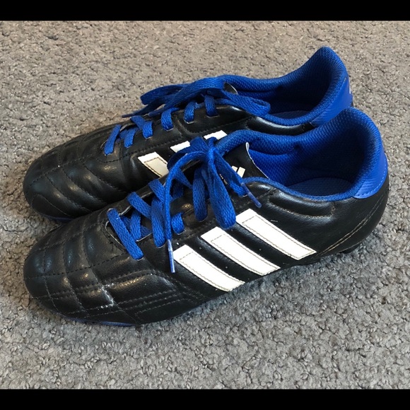 black and blue adidas soccer cleats